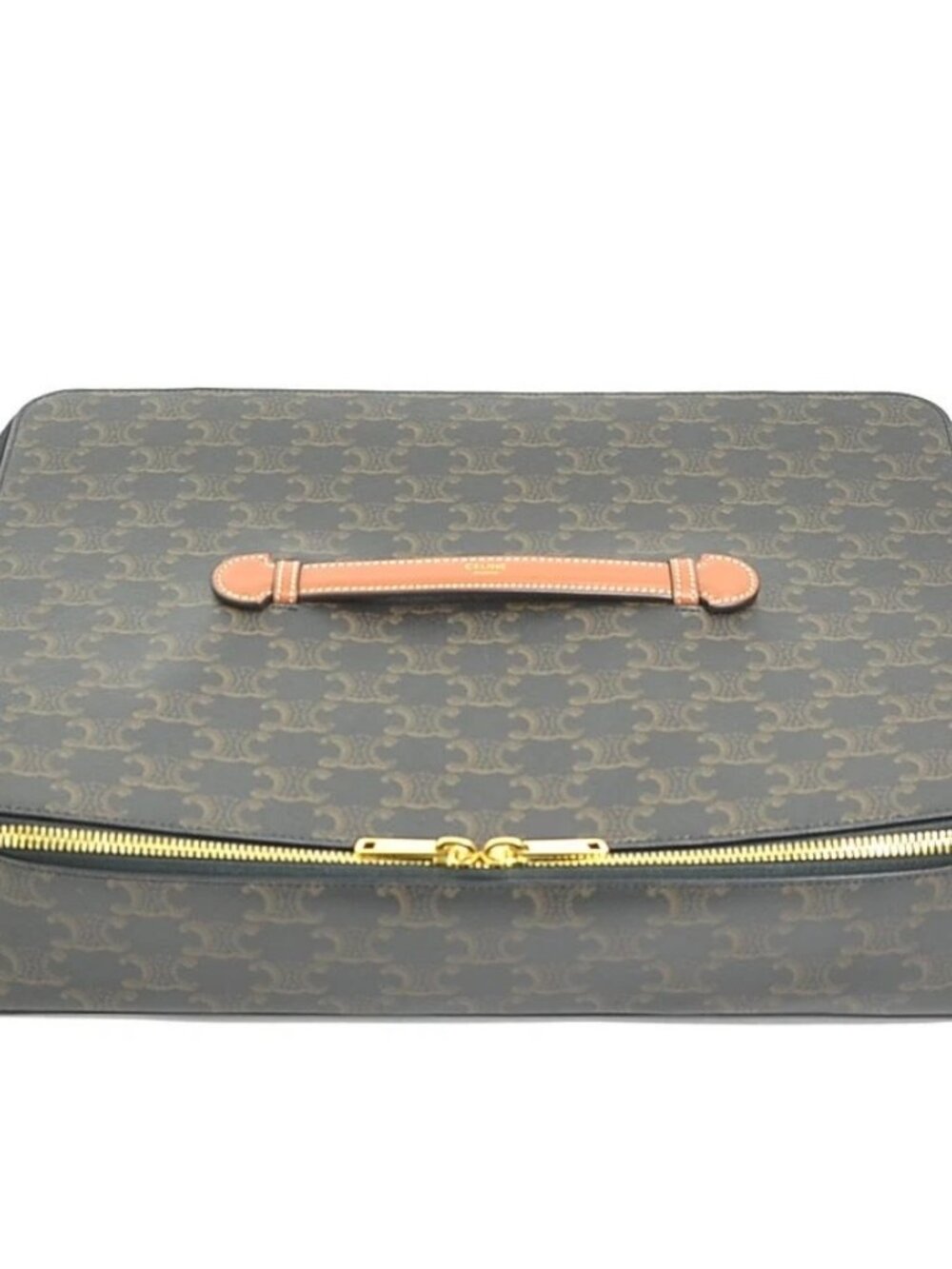 CELINE Triomphe Shirt Case Brown PVC -